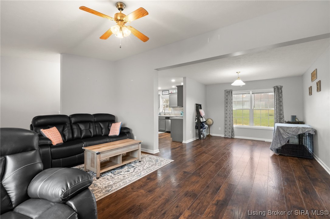 4357 Highway 66 English, IN 47118 - Photo 13 of 46 living room opens up into a den or formal dining area