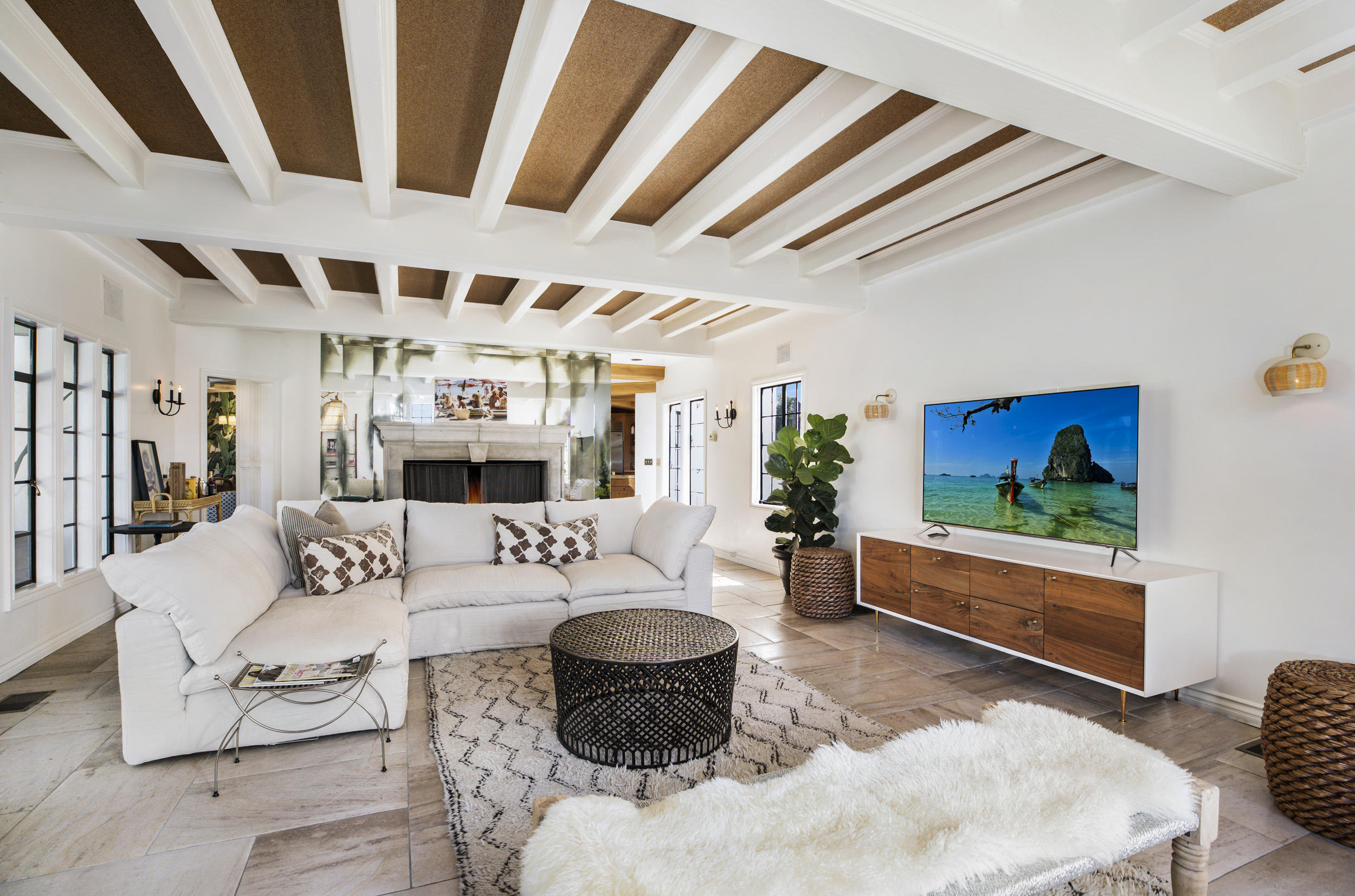 165 Middle Road Santa Barbara, CA 93108 - Photo 19 of 38 a living room with furniture fireplace and flat screen tv