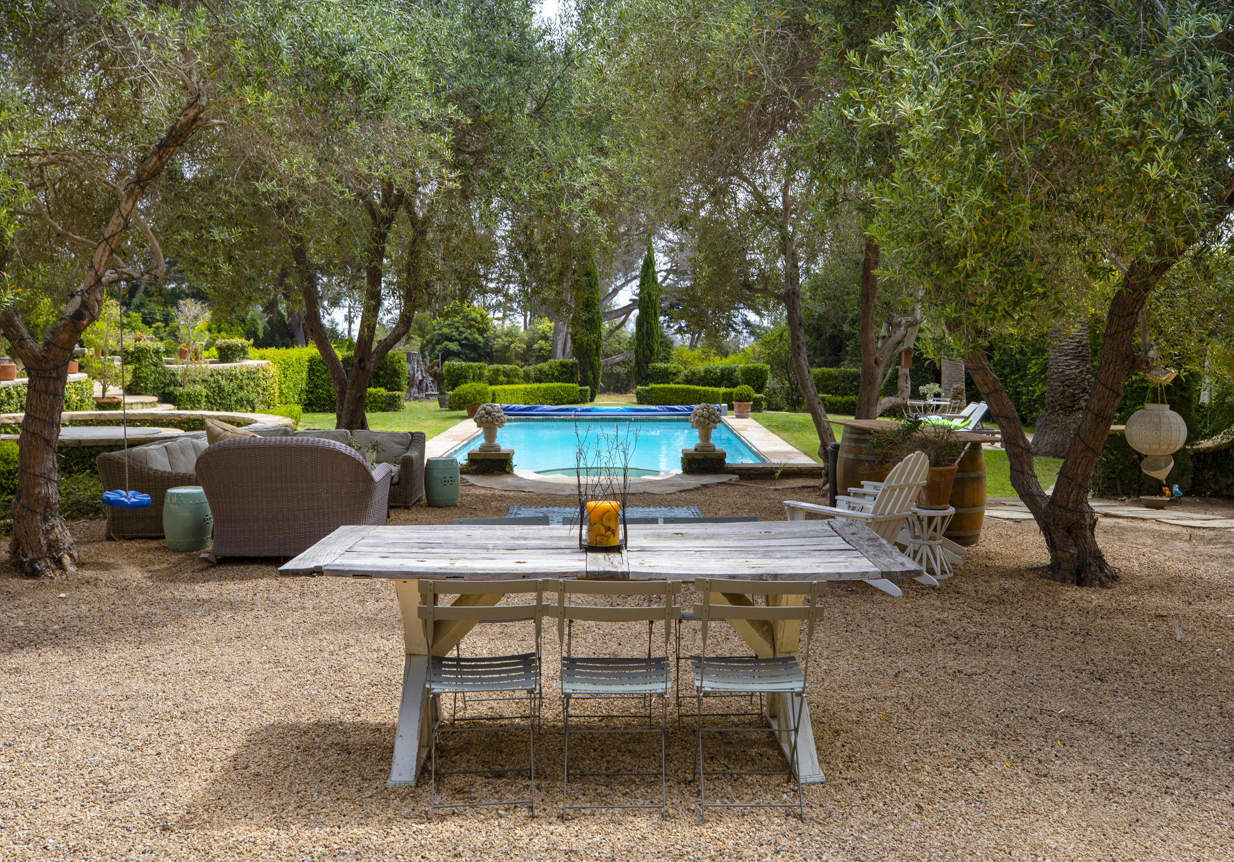 165 Middle Road Santa Barbara, CA 93108 - Photo 7 of 38 a view of a backyard with swimming area and furniture