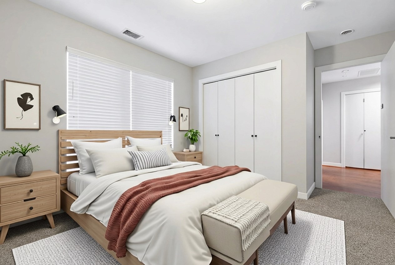 2605 Calumet Street, Unit 34 Houston, TX 77004 - Photo 11 of 37 a bedroom with a bed and a window