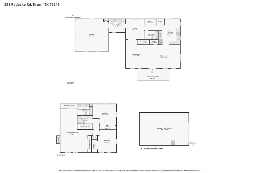 331 Radecke Road Krum, TX 76249 - Photo 40 of 40 Floor plan