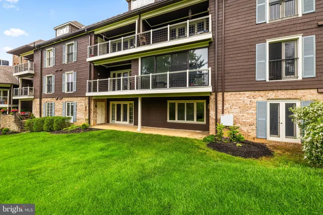 a large building with a garden