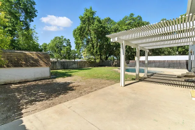 a house view with a garden space