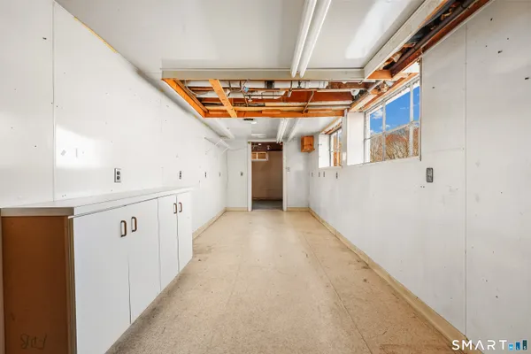 a view of hallway with stairs