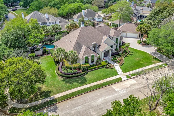 an aerial view of a house