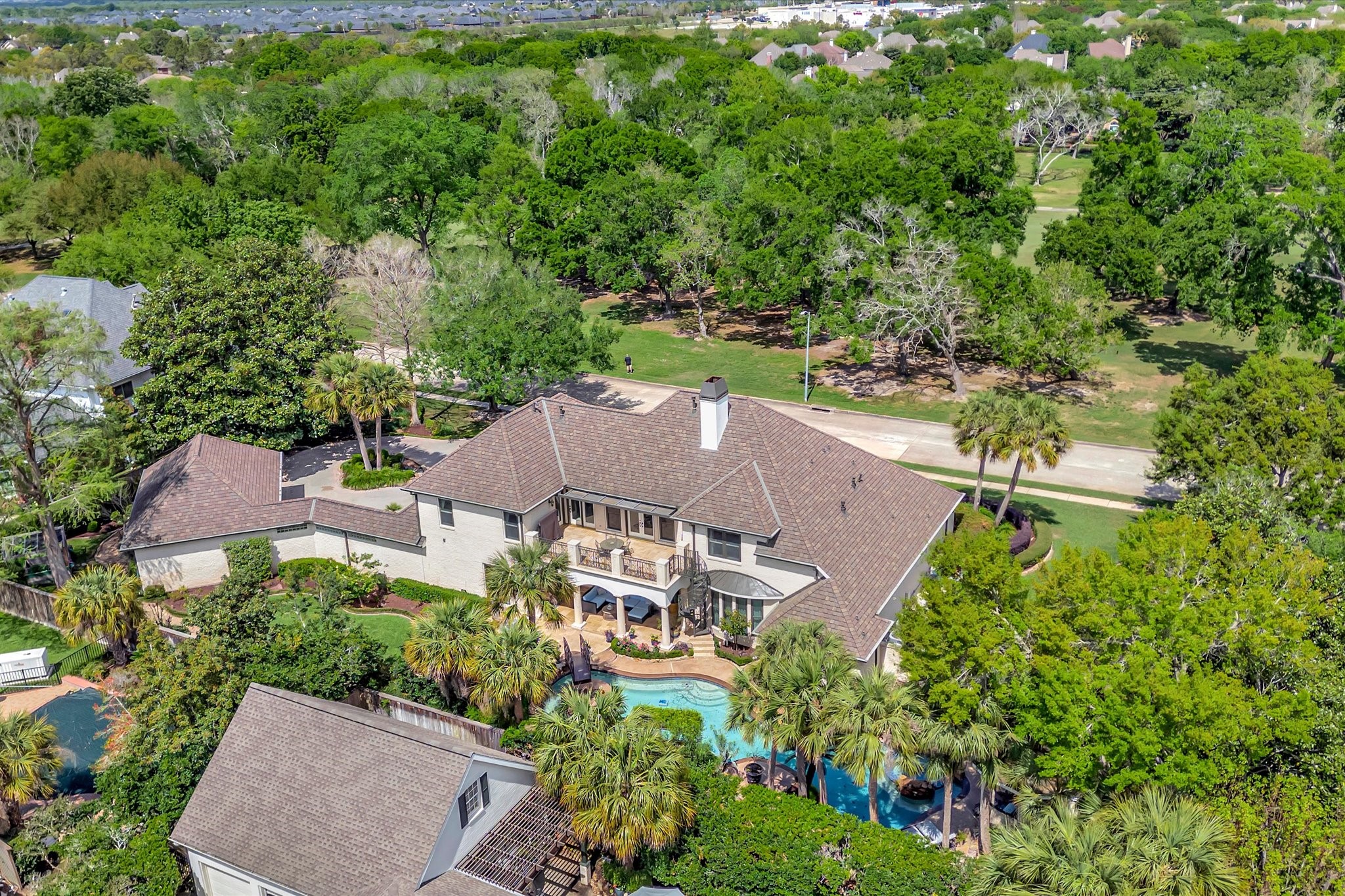14214 Golf View Trail Houston, TX 77059 - Photo 7 of 49 an aerial view of a house with garden space and street view