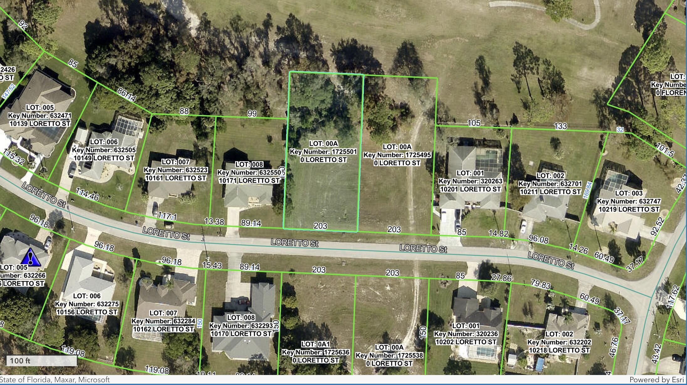 0 Loretto Street Spring Hill, FL 34608 - Photo 2 of 3 Parcel 5 Loretto St Aerial