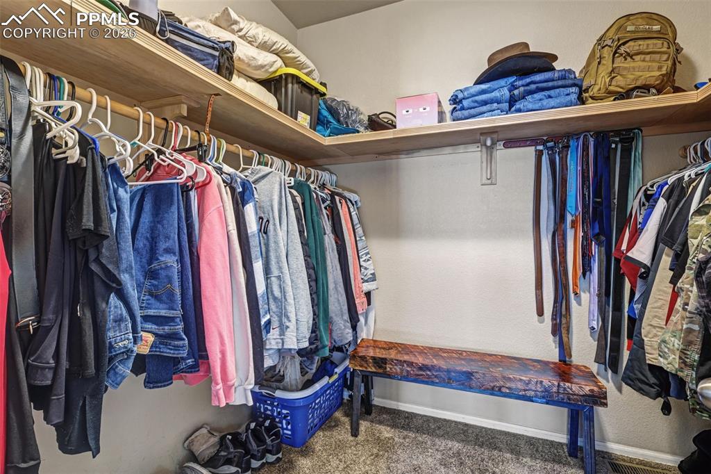 7858 Chasewood Loop Colorado Springs, CO 80908 - Photo 18 of 40 a view of walk in closet with clothes