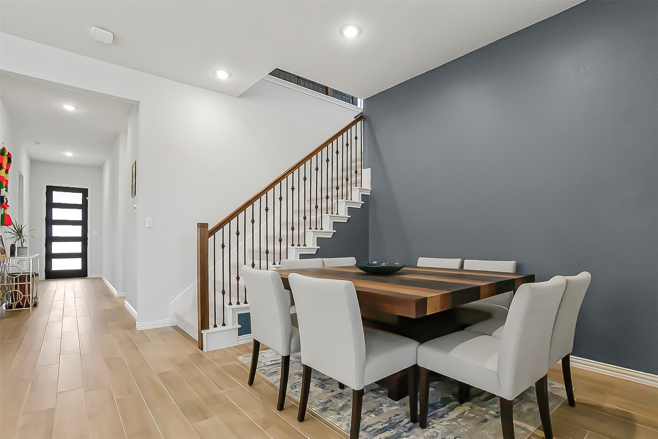 1016 Calendula Trail Georgetown, TX 78628 - Photo 5 of 40 Dining room with wood tiled floors and recessed lighting