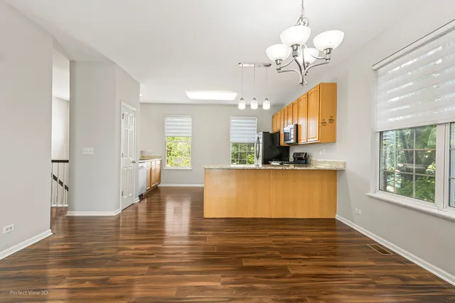 a view of kitchen and living room
