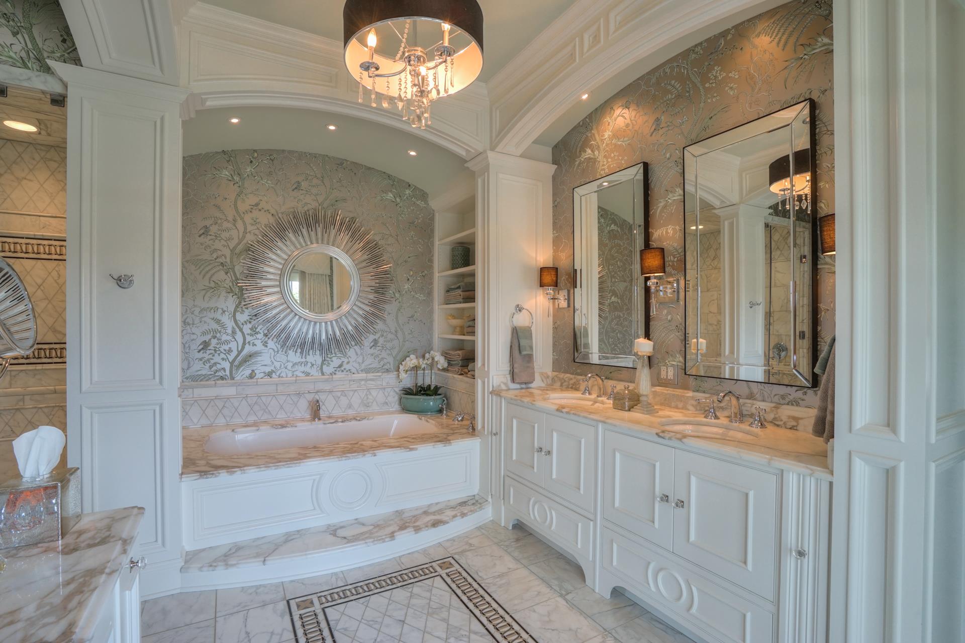 8483 Taliaferro Road Eagleville, TN 37060 - Photo 14 of 30 a bathroom with a granite countertop sink a mirror a bathtub and shower