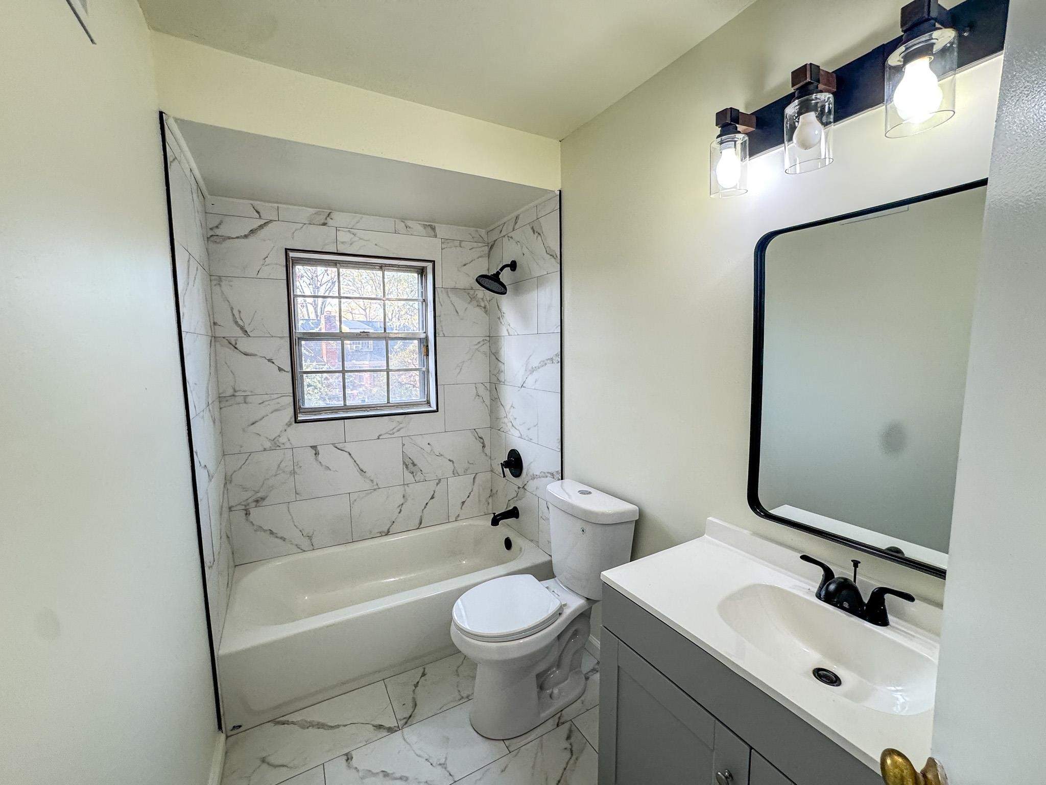 1345 Hickory Ridge Cove Memphis, TN 38116 - Photo 17 of 26 a bathroom with a toilet a sink a mirror a bathtub and vanity