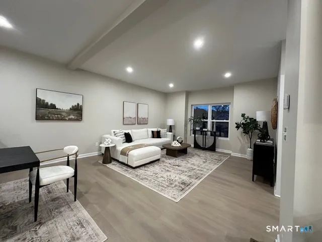 a living room with furniture