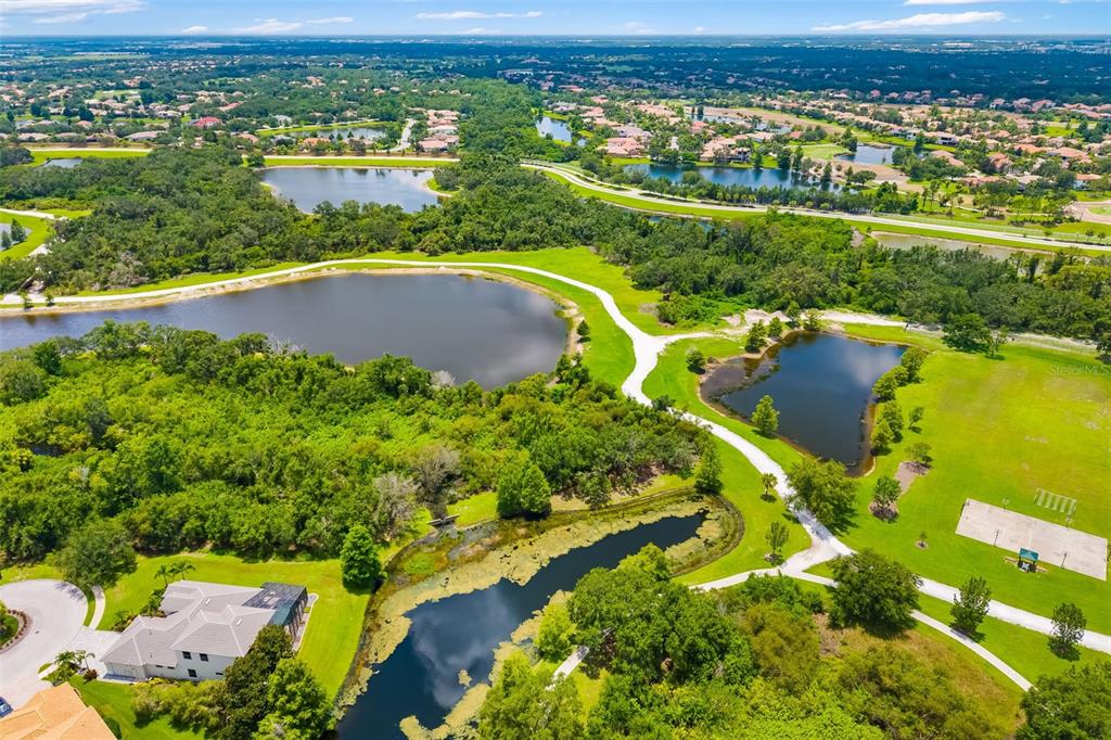 6226 Blueflower Court Lakewood Ranch, FL 34202 - Photo 76 of 81 an aerial view of residential houses with outdoor space and swimming pool