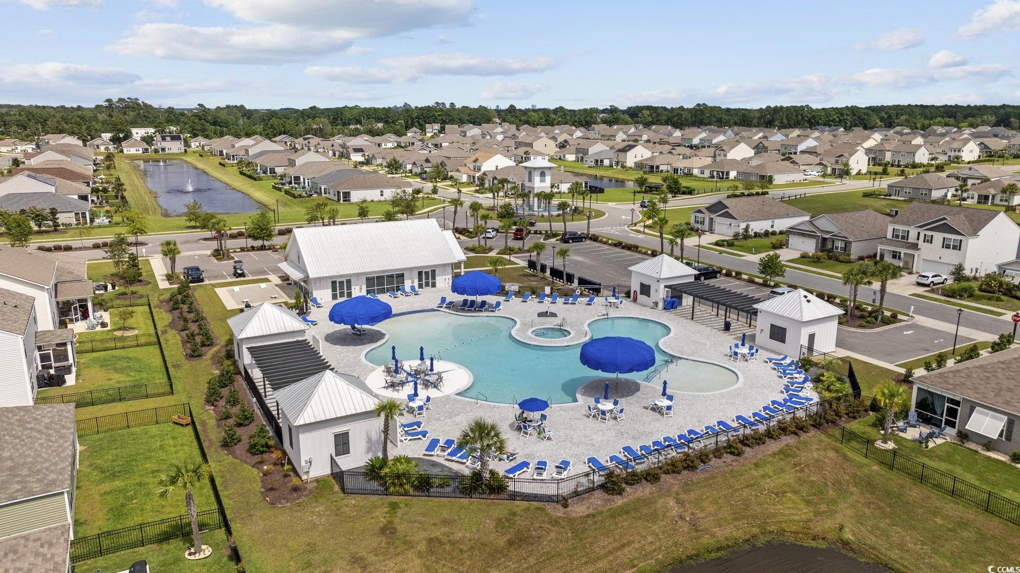 2816 Ophelia Way Myrtle Beach, SC 29577 - Photo 33 of 39 Aerial view of residential area with a pool area and a large body of water