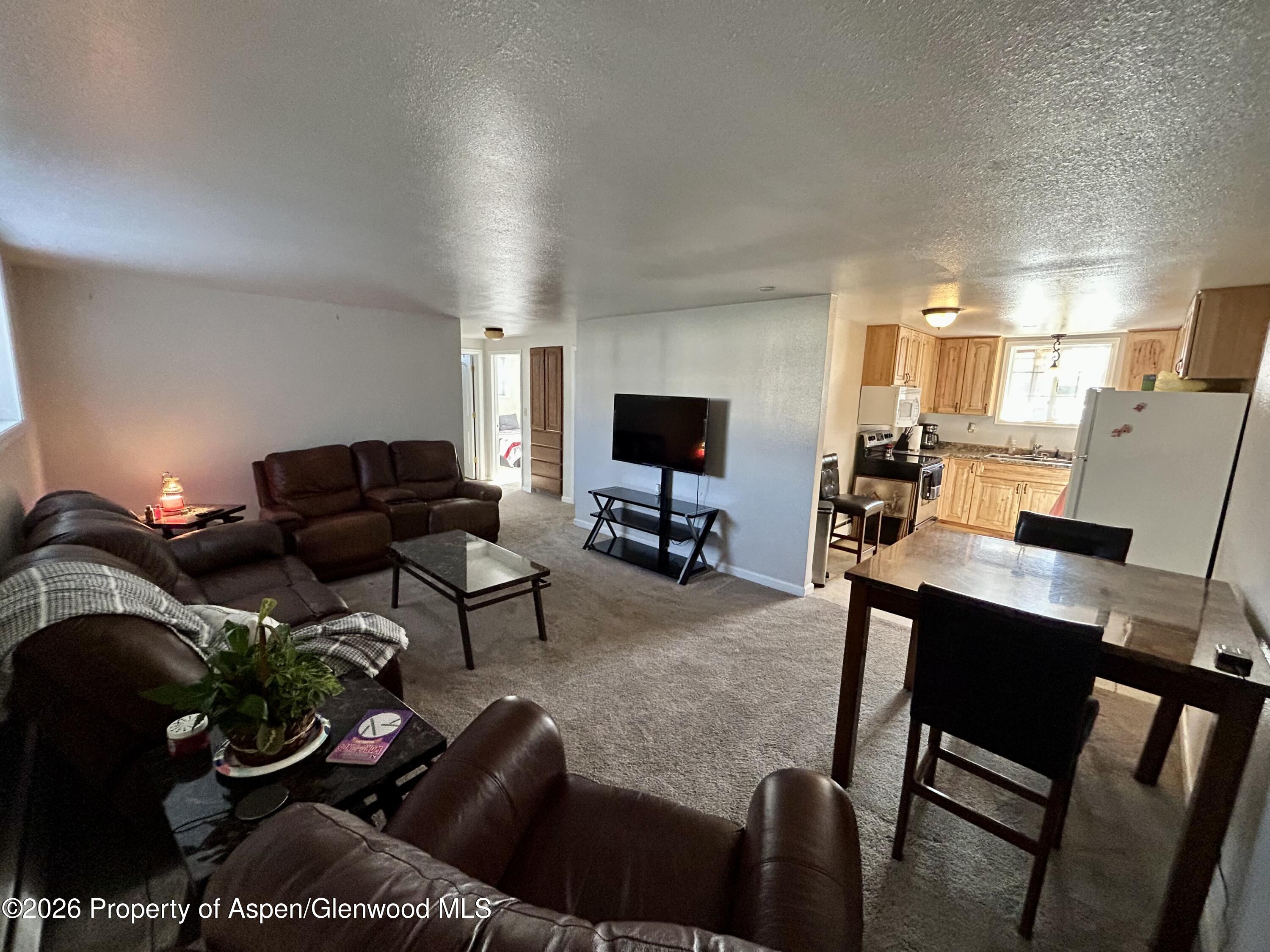 730 Green Street Craig, CO 81625 - Photo 23 of 34 a living room with furniture a flat screen tv and a dining table