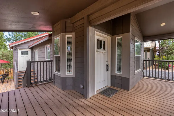 a view of a house with a deck