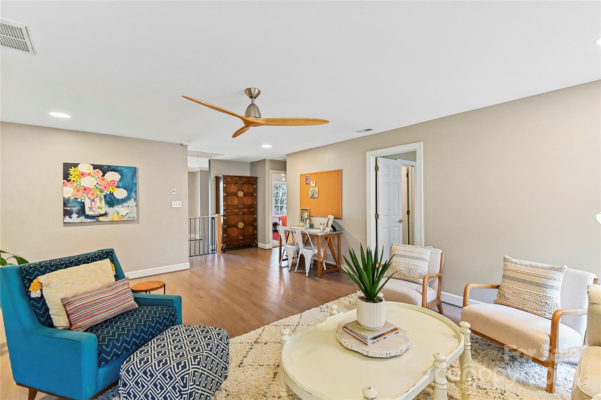3023 High Ridge Road Charlotte, NC 28270 - Photo 28 of 48 a living room with furniture and wooden floor