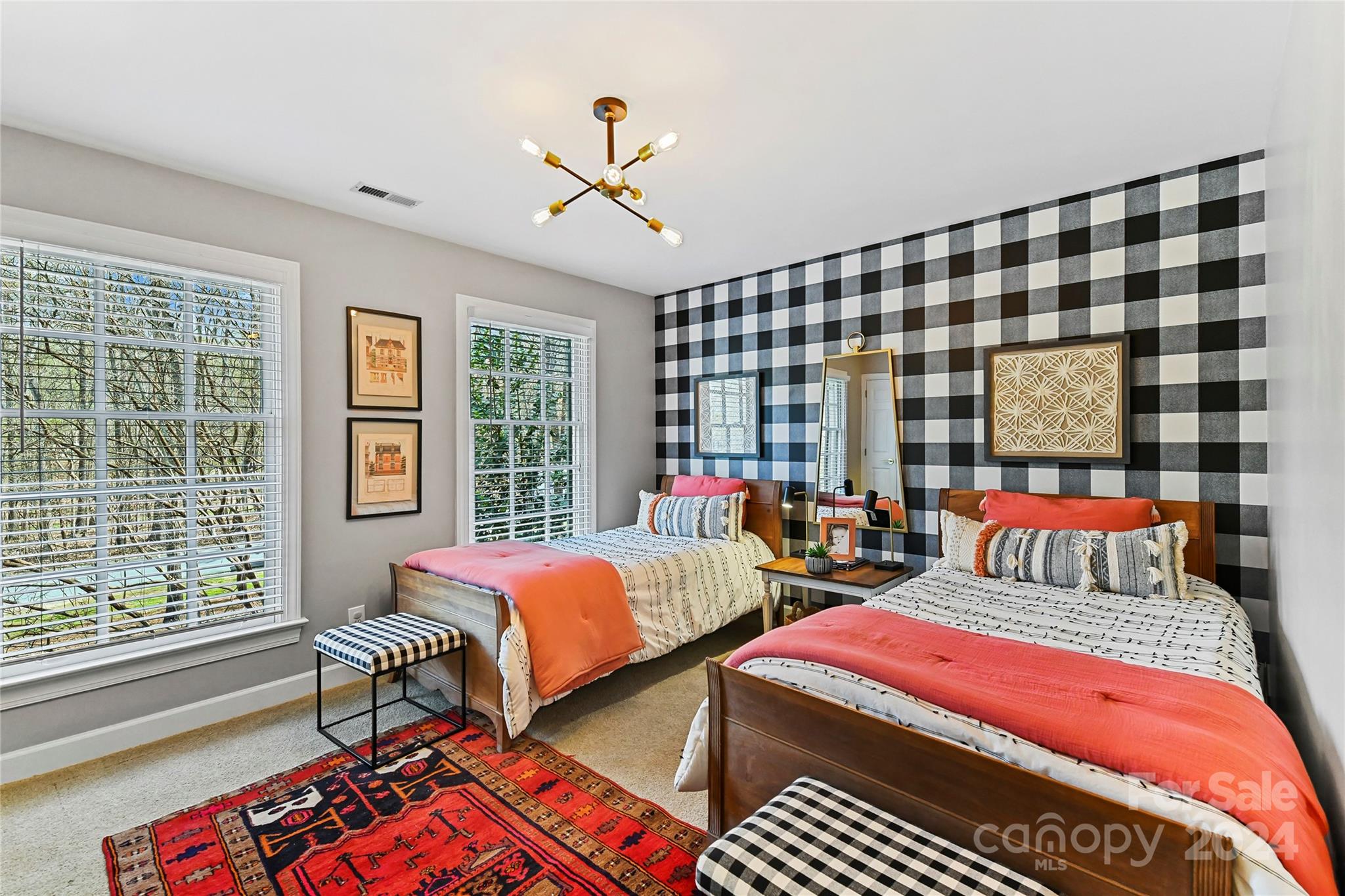 3023 High Ridge Road Charlotte, NC 28270 - Photo 29 of 48 a bedroom with two beds and a large window