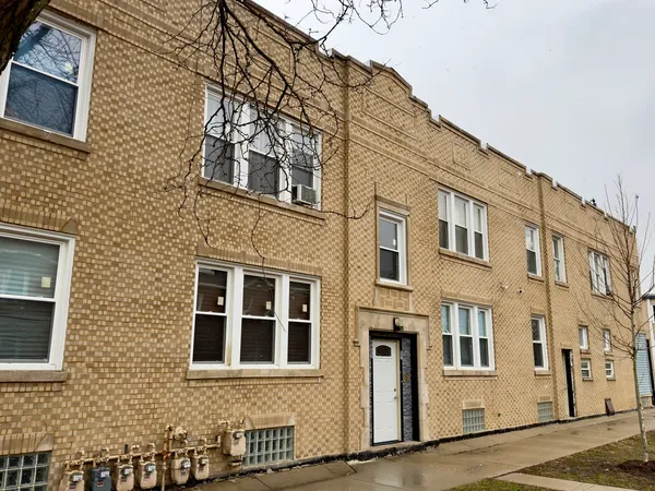 a front view of a building