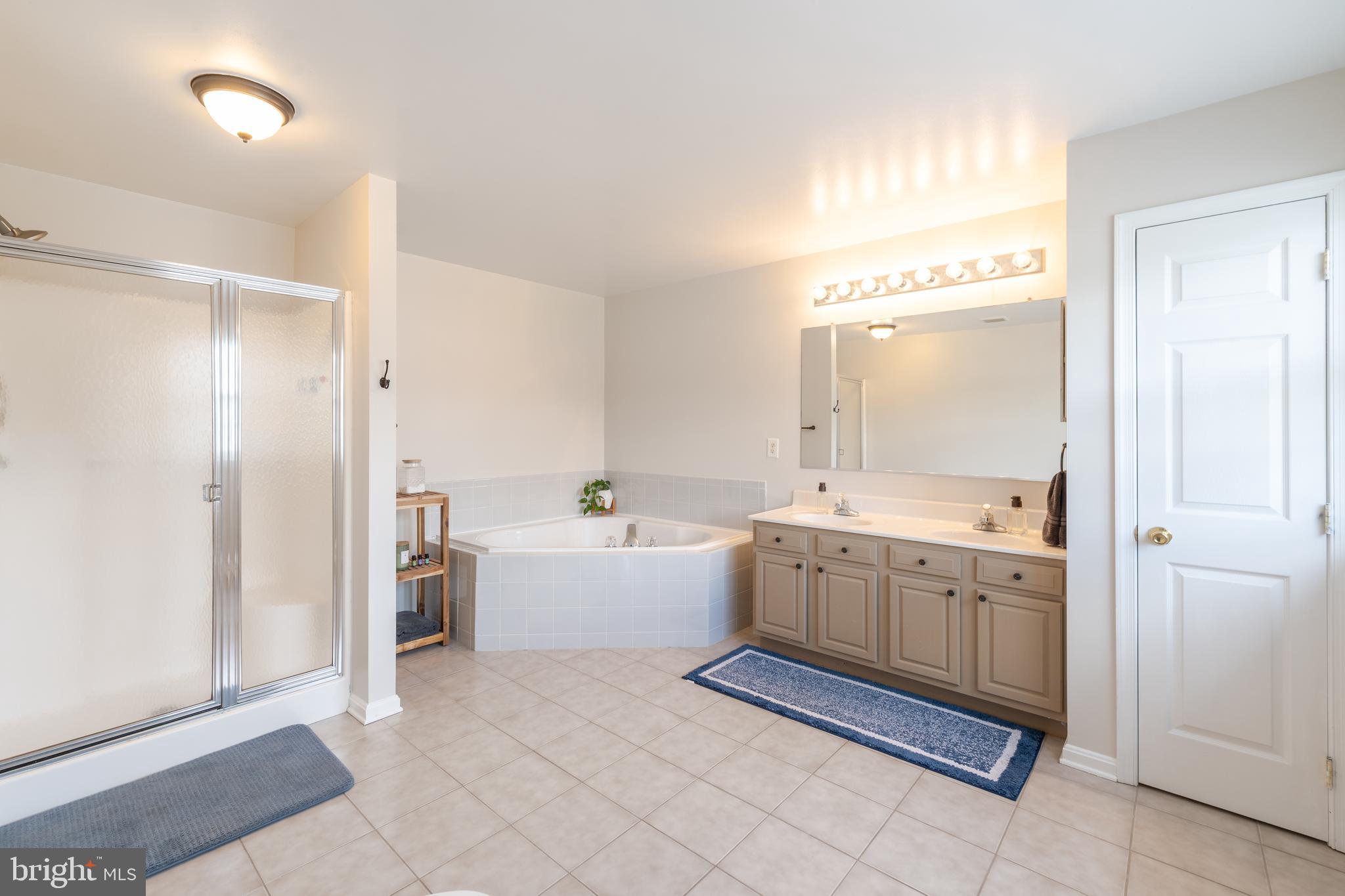7815 Outing Avenue Pasadena, MD 21122 - Photo 18 of 37 a spacious bathroom with a granite countertop tub sink and mirror