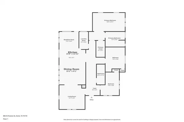 $325,000 | 806 North Preston Street, Ennis, TX 75119