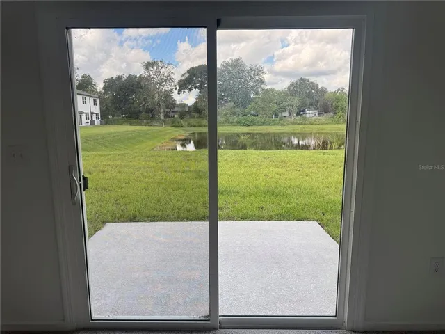 a view of a back yard from a window