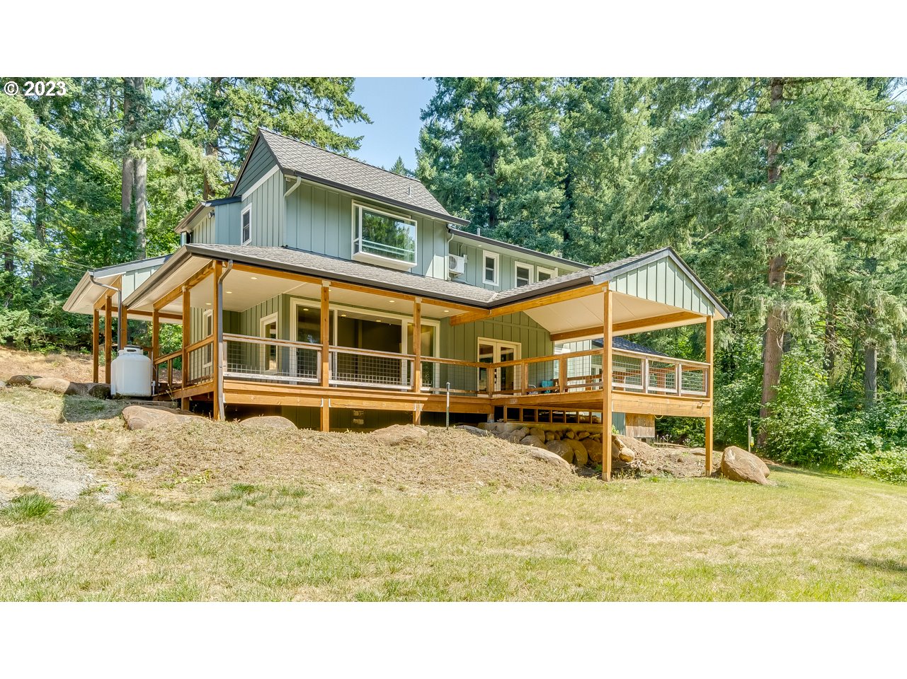 a house view with a garden space
