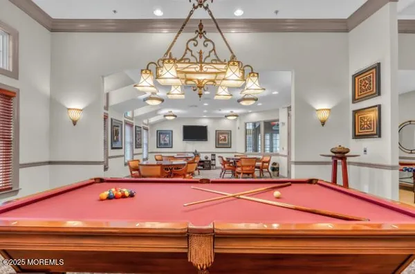 a view of a swimming pool with a lake view