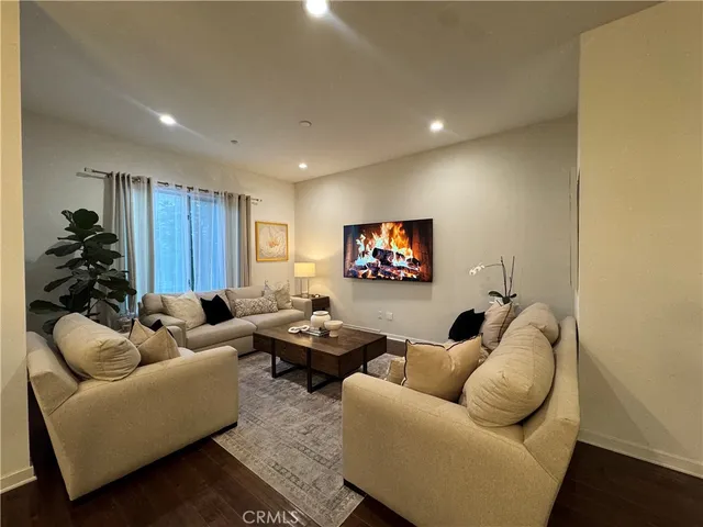 a bedroom with a bed and furniture