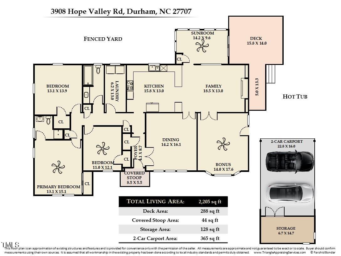 3908 Hope Valley Road Durham, NC 27707 - Photo 37 of 37 Floor Plan