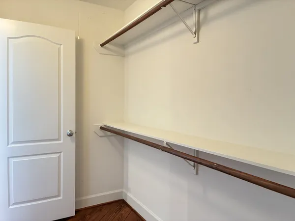 a close up view of racks on the wall