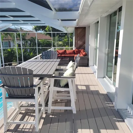 a outdoor view with a sitting space