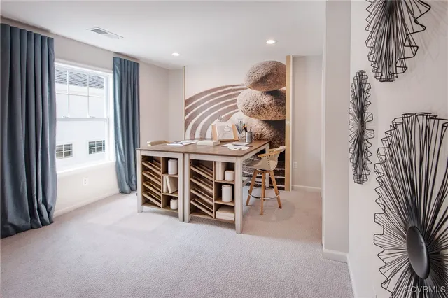 a view of a livingroom with furniture and furniture