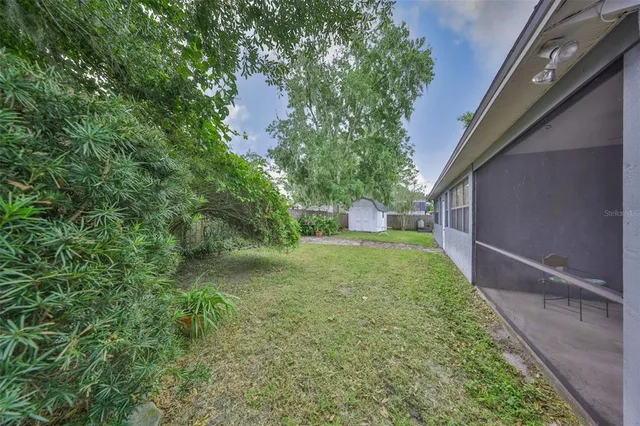 a view of a back yard of the house
