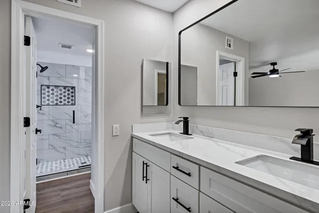 a bathroom with a shower