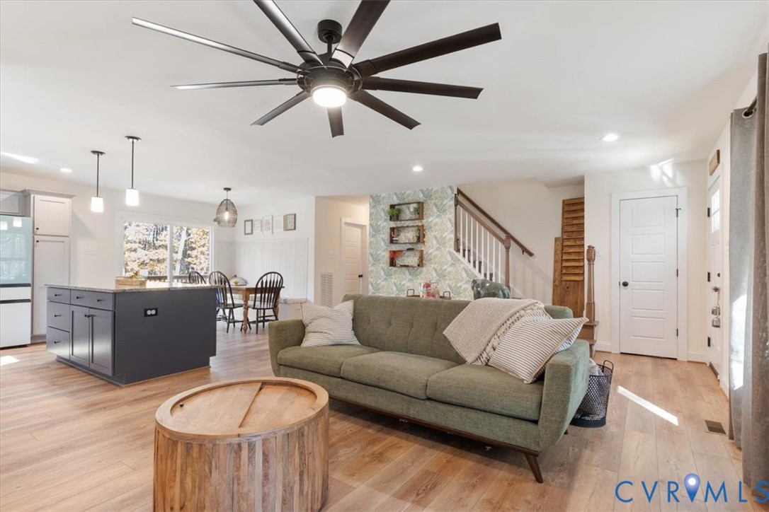 2715 Ballsville Road Powhatan, VA 23139 - Photo 11 of 30 Living area featuring light wood-style floors, rec