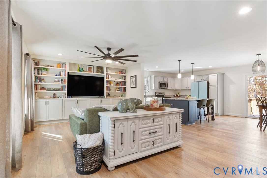 2715 Ballsville Road Powhatan, VA 23139 - Photo 13 of 30 Living area featuring recessed lighting, light woo