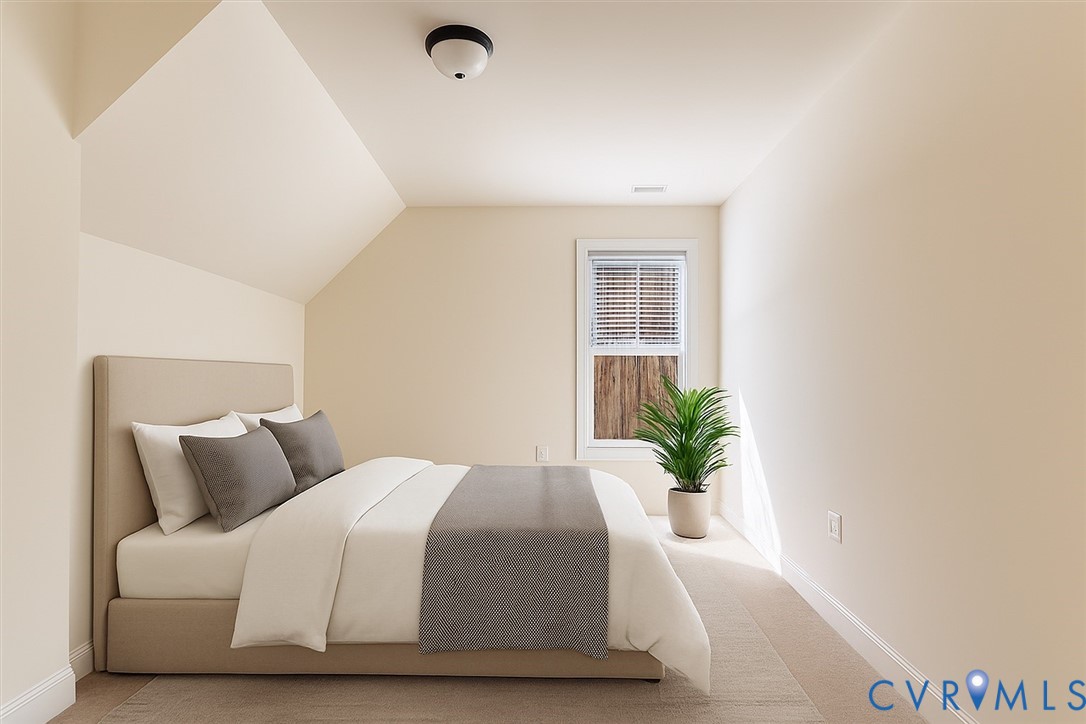 2715 Ballsville Road Powhatan, VA 23139 - Photo 27 of 30 Bedroom featuring carpet flooring and lofted ceili
