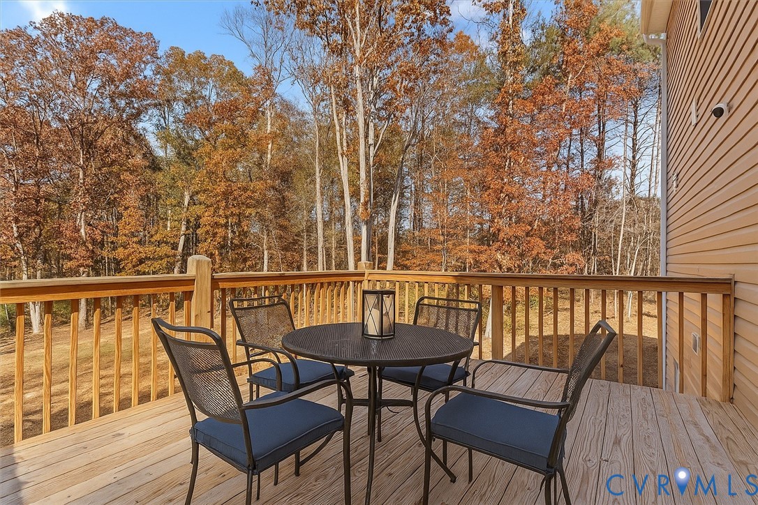 2715 Ballsville Road Powhatan, VA 23139 - Photo 6 of 30 Wooden deck featuring outdoor dining area