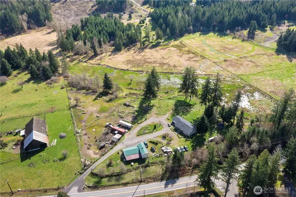 a view of a yard with a tree