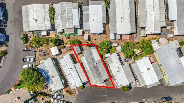 an aerial view of a house