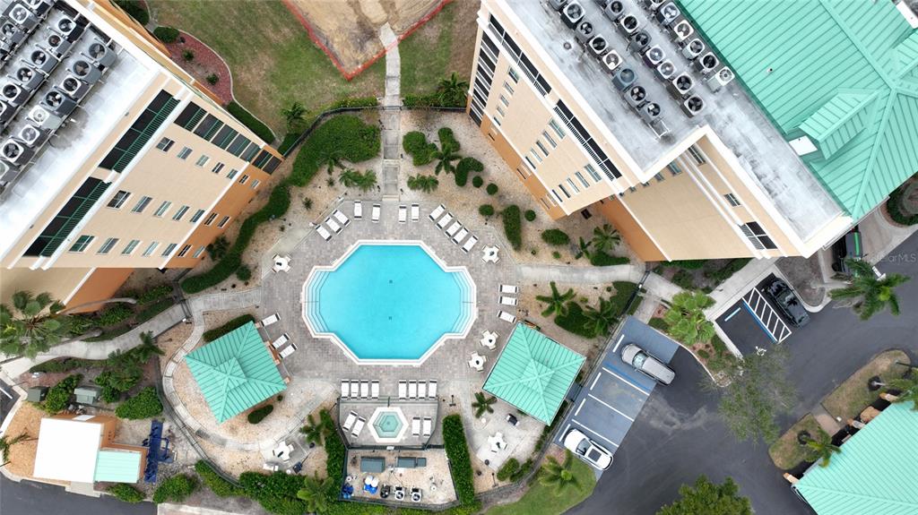 2090 Matecumbe Key Road, Unit 1308 Punta Gorda, FL 33955 - Photo 24 of 29 an aerial view of a house with a swimming pool and outdoor space