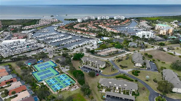 an aerial view of a city