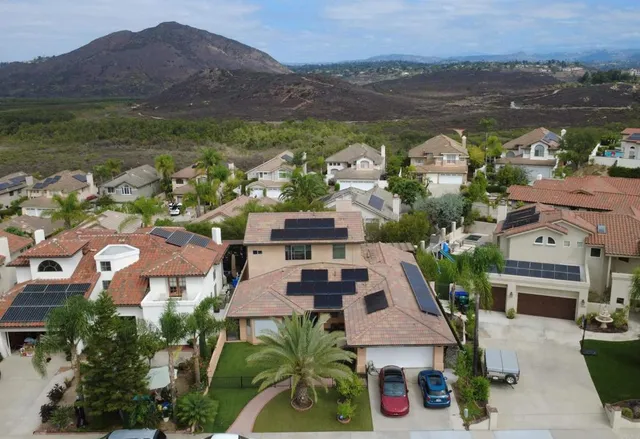 an aerial view of multiple house