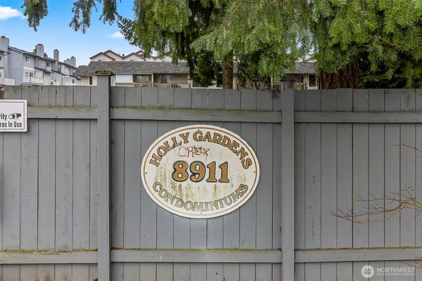 a view of a wooden door