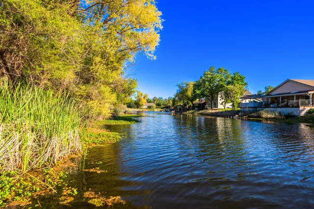 a view of a house with a lake view