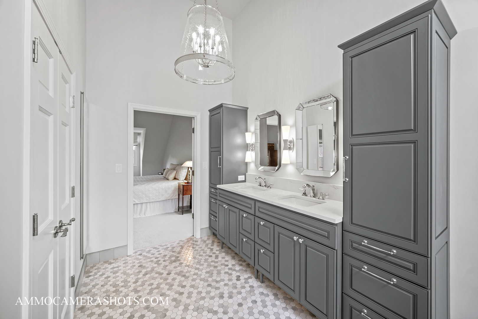 1161 Midwest Lane Wheaton, IL 60189 - Photo 25 of 45 a bathroom with a granite countertop sink a mirror and shower