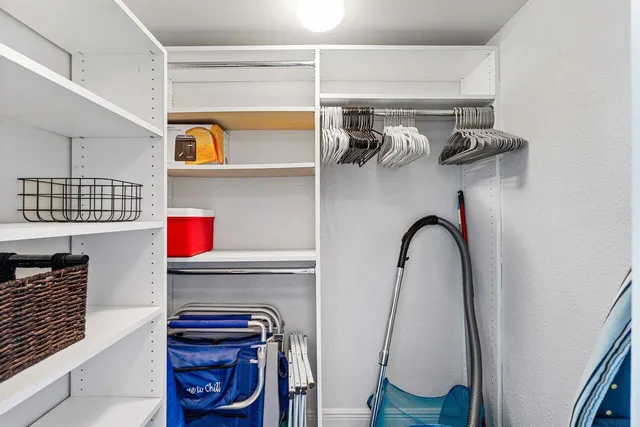 a close view of walk in closet