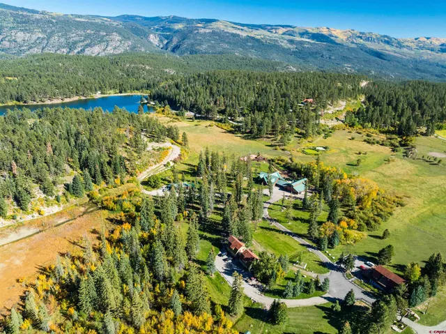 a view of a lake with a mountain